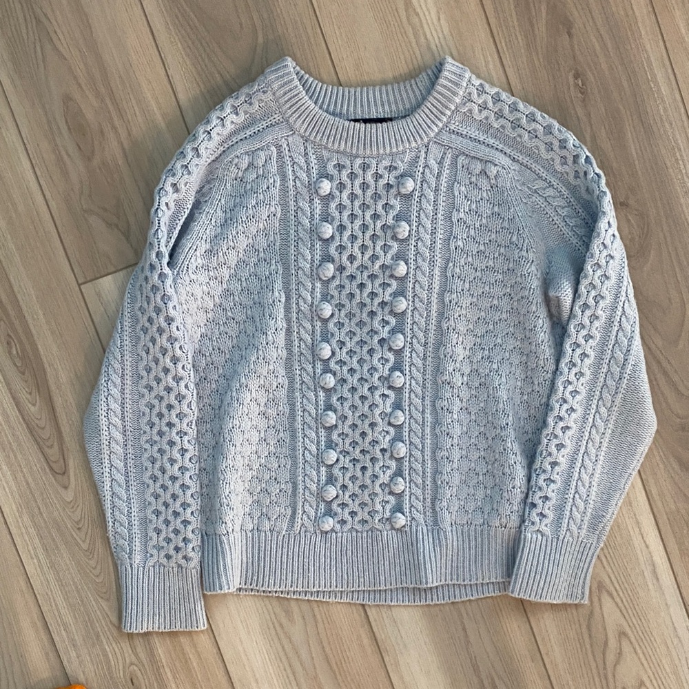 J. Crew Textured Knit Sweater in Light Blue